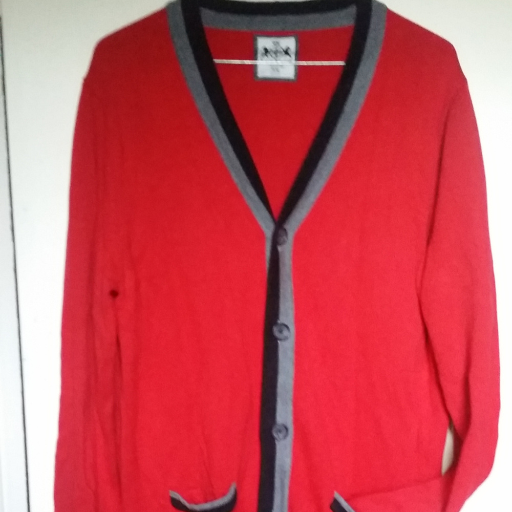 Express red cardigan